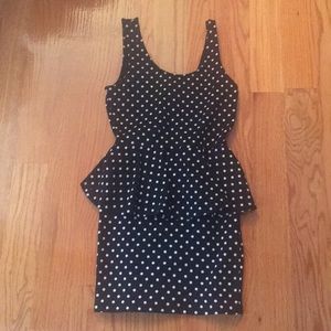 Black & white peplum dress